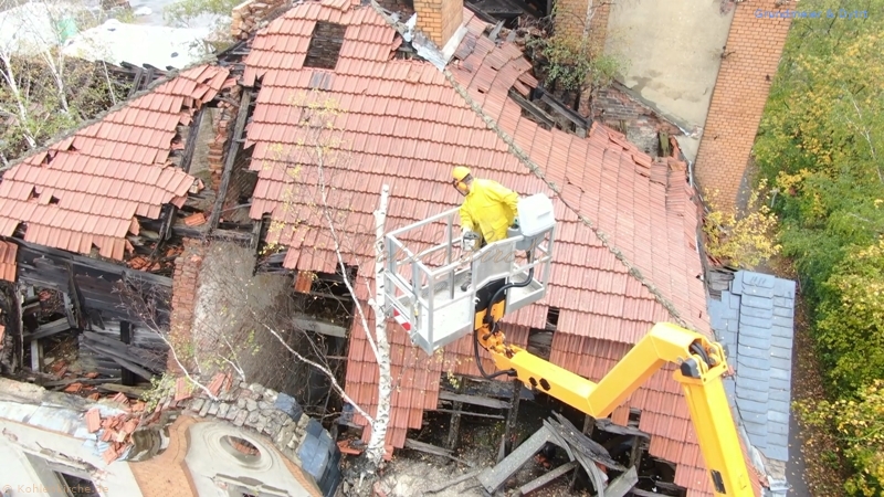 Die ersten Maßnahmen wurden getroffen. Die Bäume wurden von der Kohlenkirche entfernt. - Stand Oktober 2019 Kohlenkirche: Bäume fällen